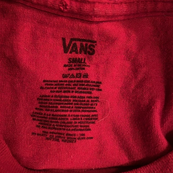 Vans Off The Wall Flower Unisex T-Shirt Size Small Red EUC - Picture 3 of 5